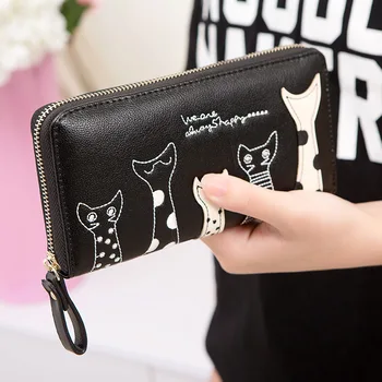 New long zipper Women Wallets Cute cartoon cat Lady Purse Design Clutch Wallet Pu Leather Female phone Card Holder fashion Bag
New long zipper Women Wallets Cute cartoon cat Lady Purse Design Clutch Wallet Pu Leather Female phone Card Holder fashion Bag