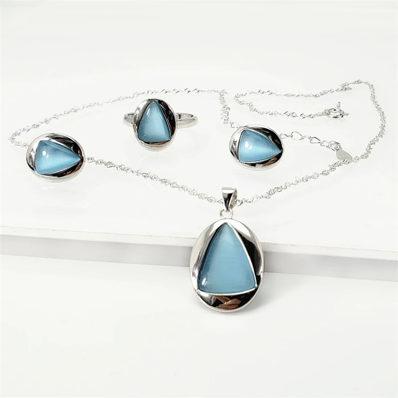 100% Real 925 Sterling Silver Blue/Black Onyx Natural Stone Female Jewelry Set Women Elegant Pendant Necklace Ring Stud Earrings
100% Real 925 Sterling Silver Blue/Black Onyx Natural Stone Female Jewelry Set Women Elegant Pendant Necklace Ring Stud Earrings