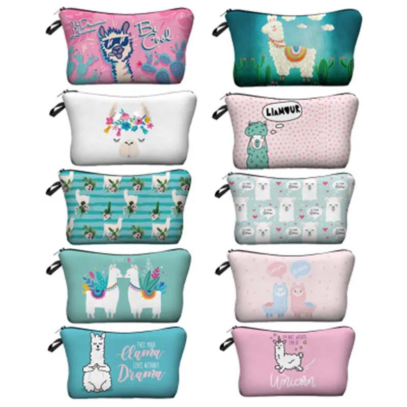 3D Alpaca Printing Cosmetic Storage Bags Cute Cow cartoon animal horse Organizer Women Makeup Necessaries for Travel 1piece
3D Alpaca Printing Cosmetic Storage Bags Cute Cow cartoon animal horse Organizer Women Makeup Necessaries for Travel 1piece