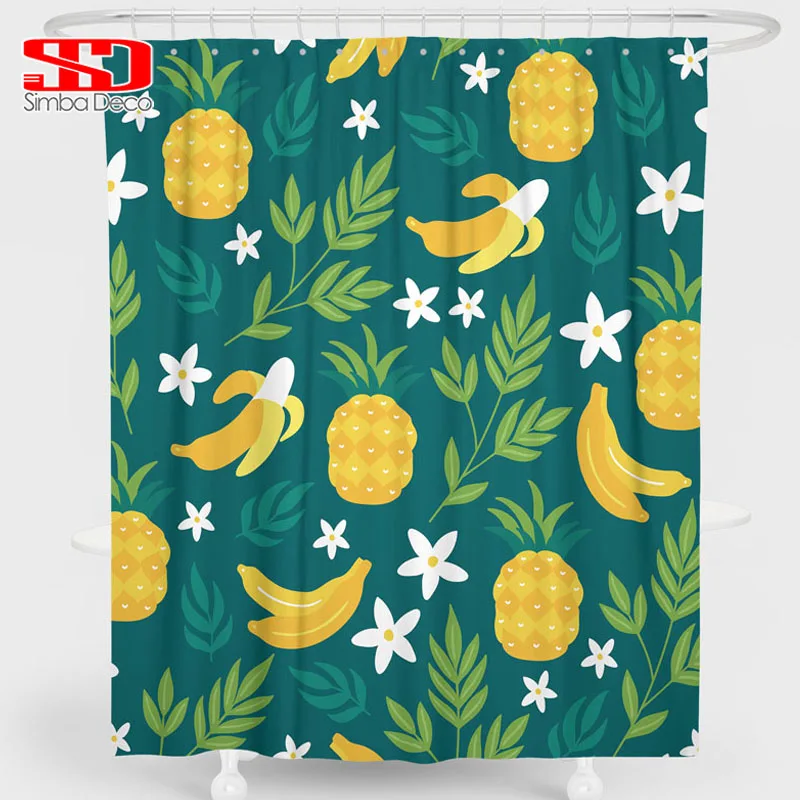 Topical Fruits Shower Curtains for Bathroom Yellow Bananas and Pineapples Decoration Waterproof Green Fabric Bath Hanging Fabric
Topical Fruits Shower Curtains for Bathroom Yellow Bananas and Pineapples Decoration Waterproof Green Fabric Bath Hanging Fabric