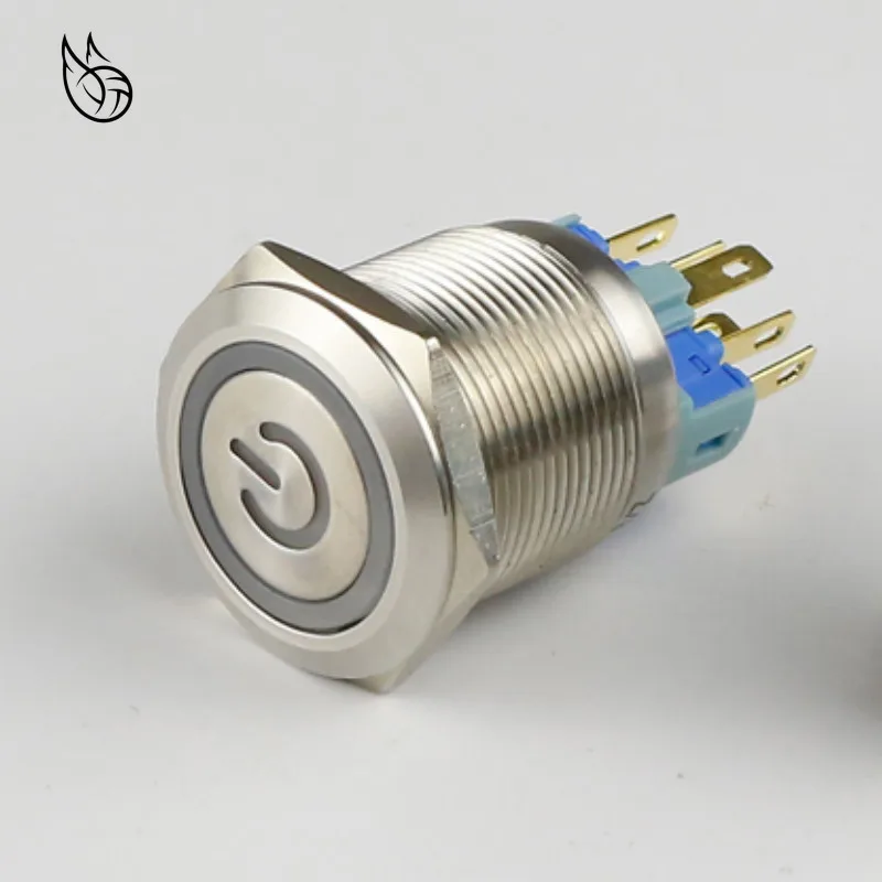 22mm Power mark brass Push Button Switch waterproof switch with illumination Latching button 6pin terminal locking 22HXDY.S.K6
22mm Power mark brass Push Button Switch waterproof switch with illumination Latching button 6pin terminal locking 22HXDY.S.K6