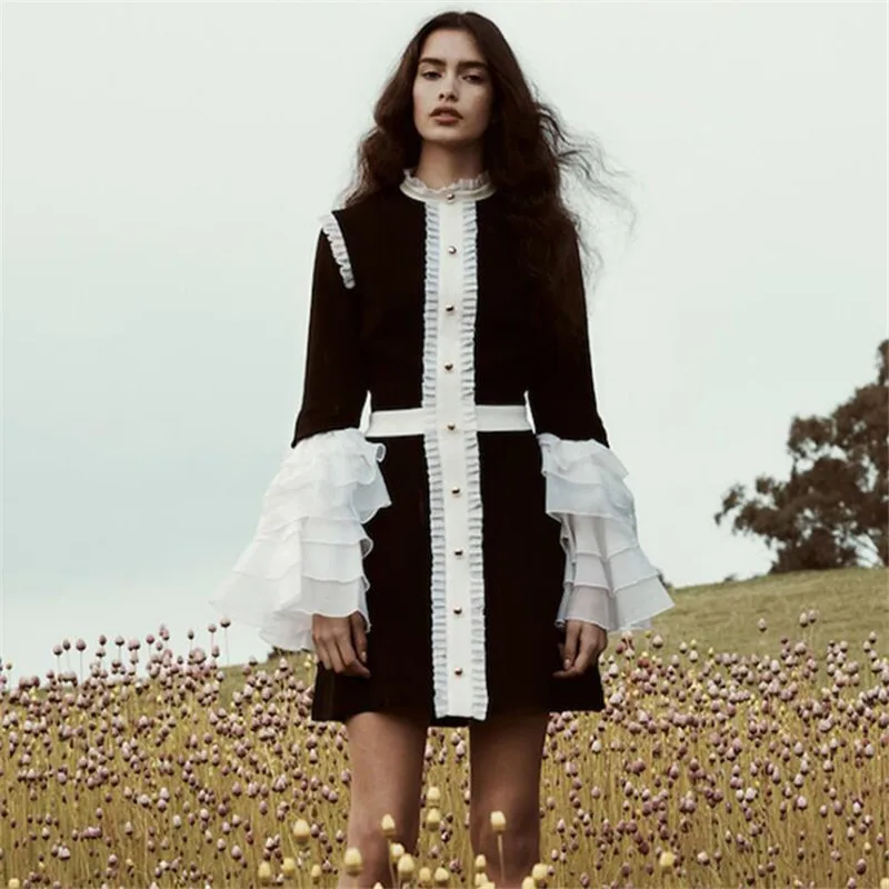 2017 New Fashion Autumn Women Stitching White Flare Sleeve Ruffles Loose With Zippers Outwear Sweet Dress For Girl Ma240
2017 New Fashion Autumn Women Stitching White Flare Sleeve Ruffles Loose With Zippers Outwear Sweet Dress For Girl Ma240