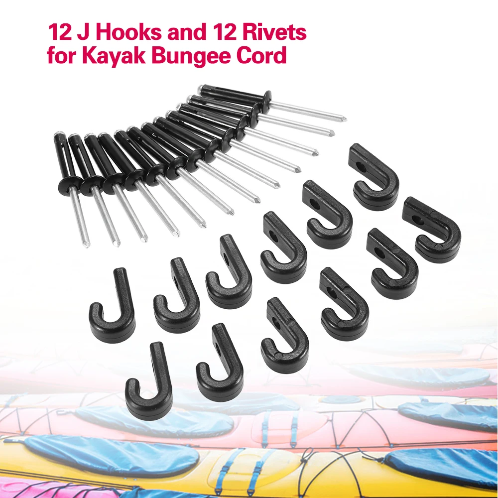 12PCS J Hooks Lashing Hooks Bungee Hooks with 12 Rivets for Kayak Canoe Paddle Board Accessories Fishing Tackle
12PCS J Hooks Lashing Hooks Bungee Hooks with 12 Rivets for Kayak Canoe Paddle Board Accessories Fishing Tackle