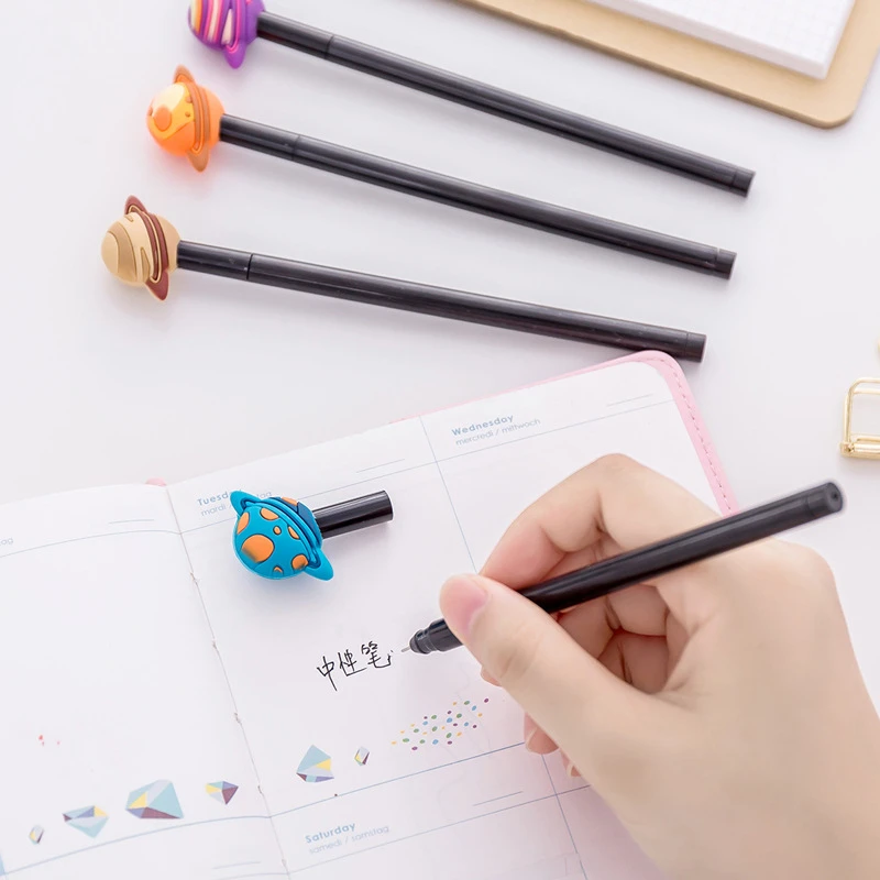 4pcs 0.5 mm Colorful Planet Gel Pens Kawaii Space Star Pattern Pen Cap Black Ink Pen Stationery Chancery School Office Supplies
4pcs 0.5 mm Colorful Planet Gel Pens Kawaii Space Star Pattern Pen Cap Black Ink Pen Stationery Chancery School Office Supplies