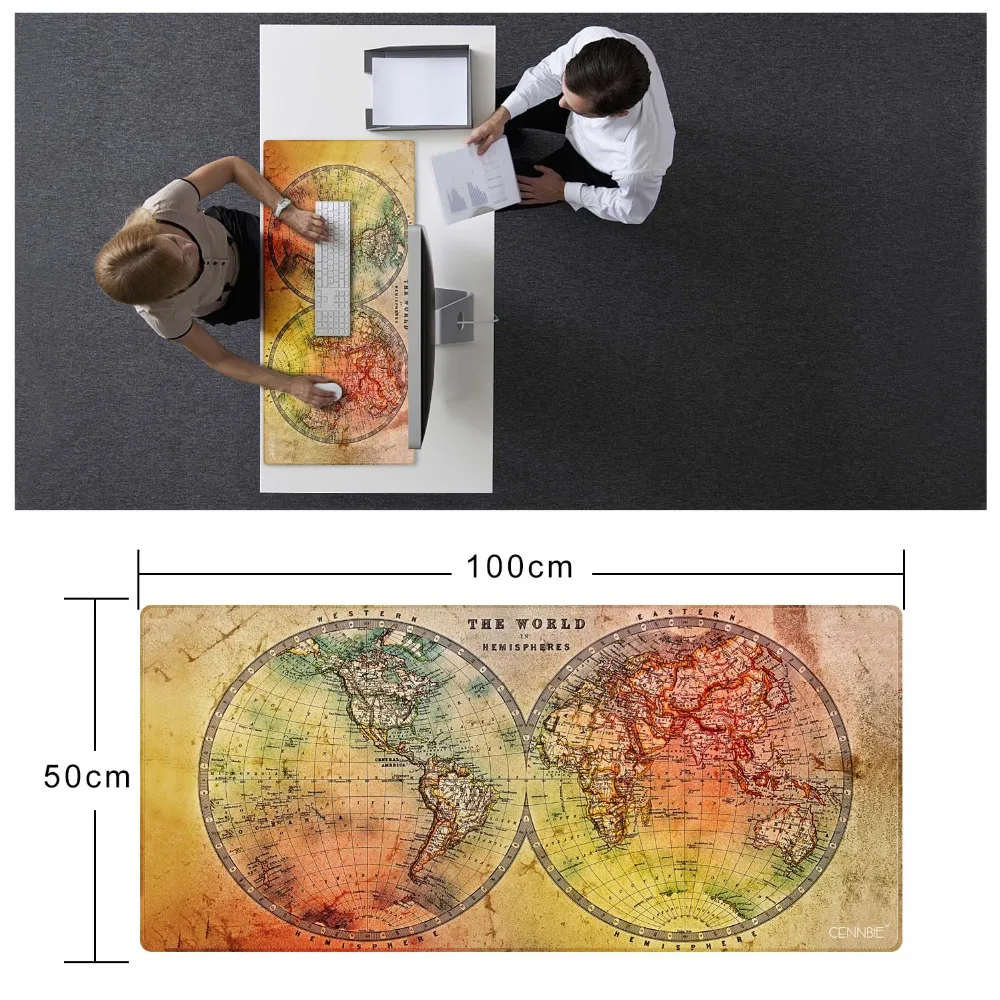 CENNBIE Large World Map Mouse Pad 100x50cm Locking Edge Non-slip Rubber Game Desk Mat Keyboard Pad for Warcraft Dota LOL Gamer
CENNBIE Large World Map Mouse Pad 100x50cm Locking Edge Non-slip Rubber Game Desk Mat Keyboard Pad for Warcraft Dota LOL Gamer