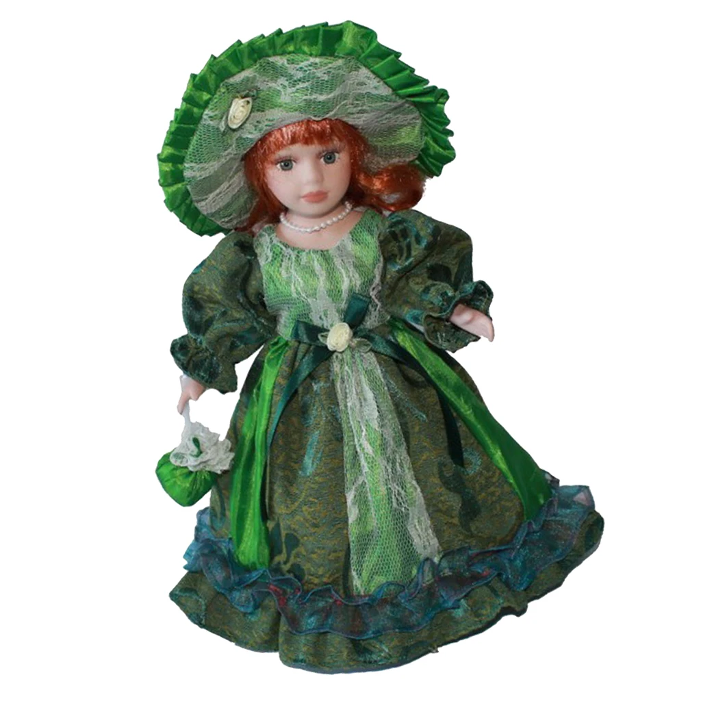 30cm Victorian Ceramic Female Doll with Long Princess Dress Suit Home Decor 30cm Victorian Ceramic Female Doll with Long Princess Dress Suit Home Decor