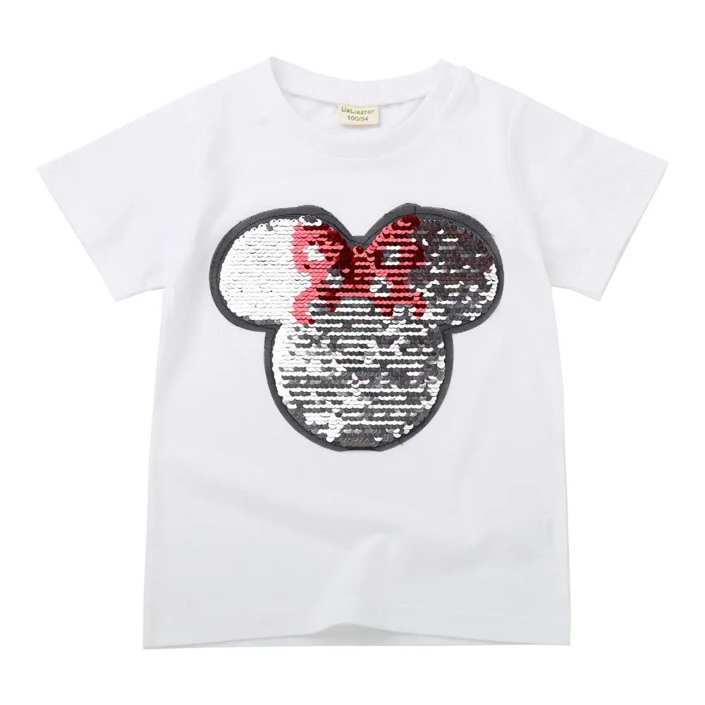 Baby Girls Summer T-shirt Cotton Top Cute Lovely Mouse Sequins Changeable Color Short Sleeve Casual Children's Clothing
Baby Girls Summer T-shirt Cotton Top Cute Lovely Mouse Sequins Changeable Color Short Sleeve Casual Children's Clothing