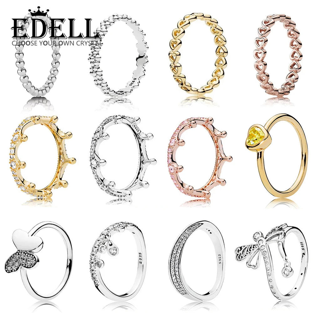 EDELL 100% 925 Silver 1:1 Genuine Glamorous Elegant Wave Butterfly Shiny Drops 18K Gold Rose Gold Magic Crown Women Ring
EDELL 100% 925 Silver 1:1 Genuine Glamorous Elegant Wave Butterfly Shiny Drops 18K Gold Rose Gold Magic Crown Women Ring
