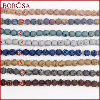 BOROSA Druzy Stone Loose Bead,10mm Round Rainbow Color Natural Stone Titanium Geode Druzy Loose Bead for Jewelry Making LS006
BOROSA Druzy Stone Loose Bead,10mm Round Rainbow Color Natural Stone Titanium Geode Druzy Loose Bead for Jewelry Making LS006