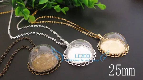 30sets/lot 25mm glass dome cover &cap&double lace setting base set glass cover DIY Glass vial jewelry--can choose color
30sets/lot 25mm glass dome cover &cap&double lace setting base set glass cover DIY Glass vial jewelry--can choose color