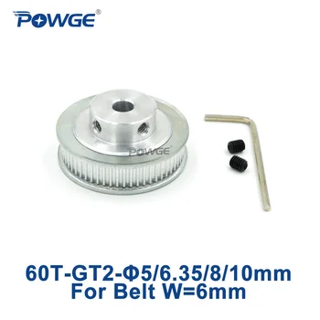POWGE 1pcs 60 Teeth GT2 Timing Pulley Bore 5mm 6.35mm 8mm 10mm for width 6mm GT2 Timing Belt Small Backlash 2GT Belt 60Teeth 60T 
POWGE 1pcs 60 Teeth GT2 Timing Pulley Bore 5mm 6.35mm 8mm 10mm for width 6mm GT2 Timing Belt Small Backlash 2GT Belt 60Teeth 60T
