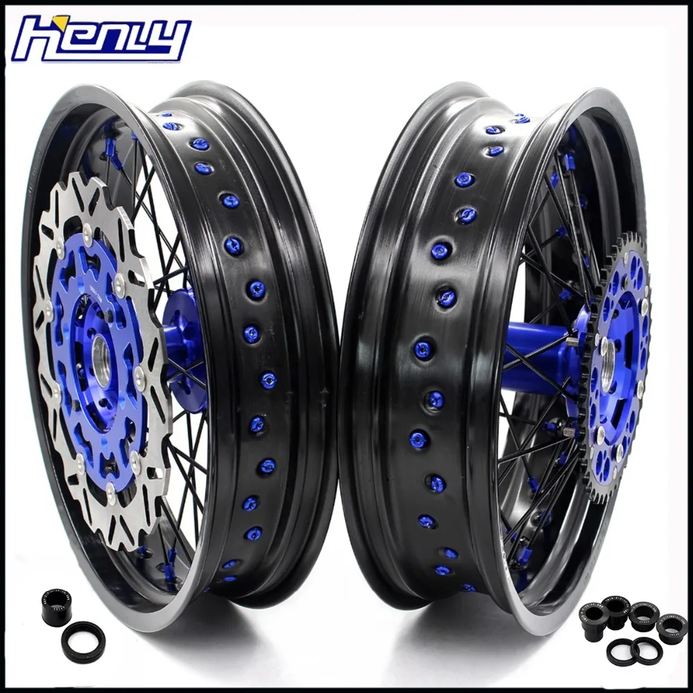 3.5/5.0 Complete Motorcycle Wheels Rims Set For YAMAHA WR250F 2001-2017 WR450F 2003-2017 Supermotard Blue Disc Black Spoke
3.5/5.0 Complete Motorcycle Wheels Rims Set For YAMAHA WR250F 2001-2017 WR450F 2003-2017 Supermotard Blue Disc Black Spoke