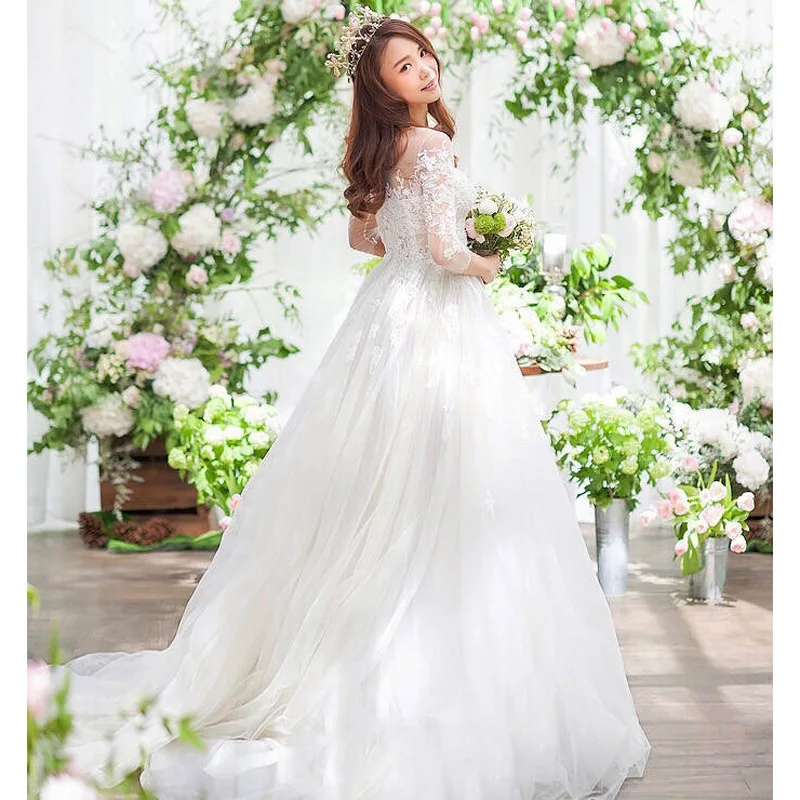 2019 Wedding Gown Princess Ball Gown Dress Floral Lace Tulle Sweetheart Half Sleeve Chapel Train White Plus Size Pregnant
2019 Wedding Gown Princess Ball Gown Dress Floral Lace Tulle Sweetheart Half Sleeve Chapel Train White Plus Size Pregnant
