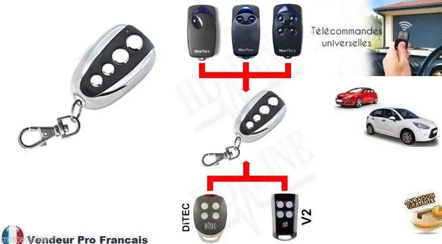 copy V2 Ditec GOL4 Nice Flors Nice One Replacement Remote Control duplicator Fob 433.92 MHz rolling code
copy V2 Ditec GOL4 Nice Flors Nice One Replacement Remote Control duplicator Fob 433.92 MHz rolling code