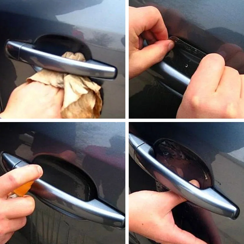 4 шт. прозрачные наклейки на дверную ручку автомобиля с защитой от царапин| |