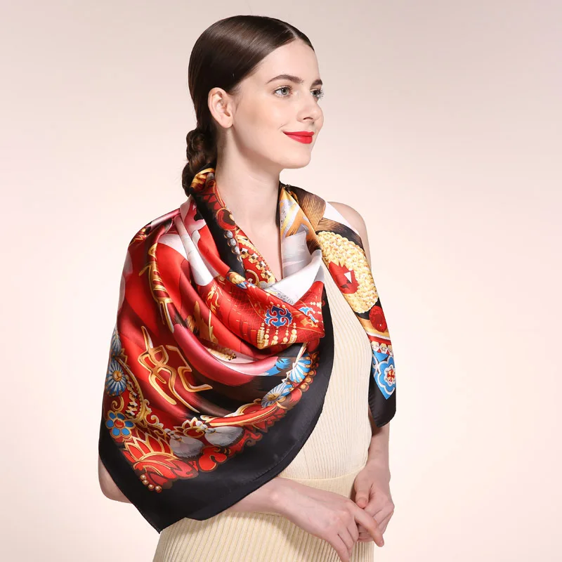 RenYvtil Women's 100% Charmeuse Mulberry Silk Long Scarf For Gift Hair Ladies Shawls Floral 110CM Big Square Real Natural Silk
RenYvtil Women's 100% Charmeuse Mulberry Silk Long Scarf For Gift Hair Ladies Shawls Floral 110CM Big Square Real Natural Silk