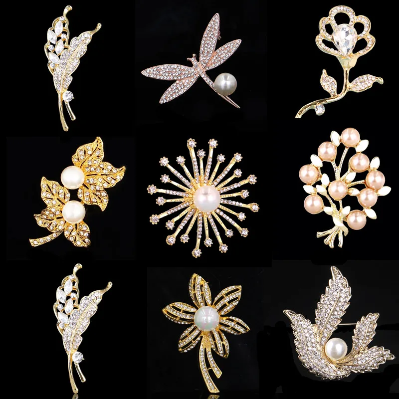 DIEZI Luxury Gold Crystal Flower Leaves Dragonfly Brooches for Wedding Women Party Dress Rhinestone Bridal Bouquet Brooch pins
DIEZI Luxury Gold Crystal Flower Leaves Dragonfly Brooches for Wedding Women Party Dress Rhinestone Bridal Bouquet Brooch pins