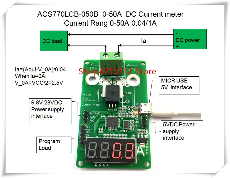 

NEW 1PCS/LOT ACS770LCB-050B ACS770LCB-50B ACS770LCB 50B ACS770 0-50A DC Current meter Current Rang 0-50A 0.04/1A
