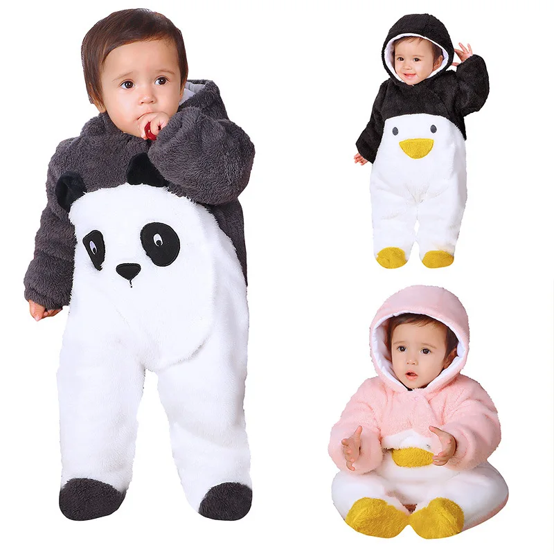 Newborn cute penguin romper Winter Baby Soft flannel Panda jumpsuit thicken Baby Clothing 0-12 months available
Newborn cute penguin romper Winter Baby Soft flannel Panda jumpsuit thicken Baby Clothing 0-12 months available