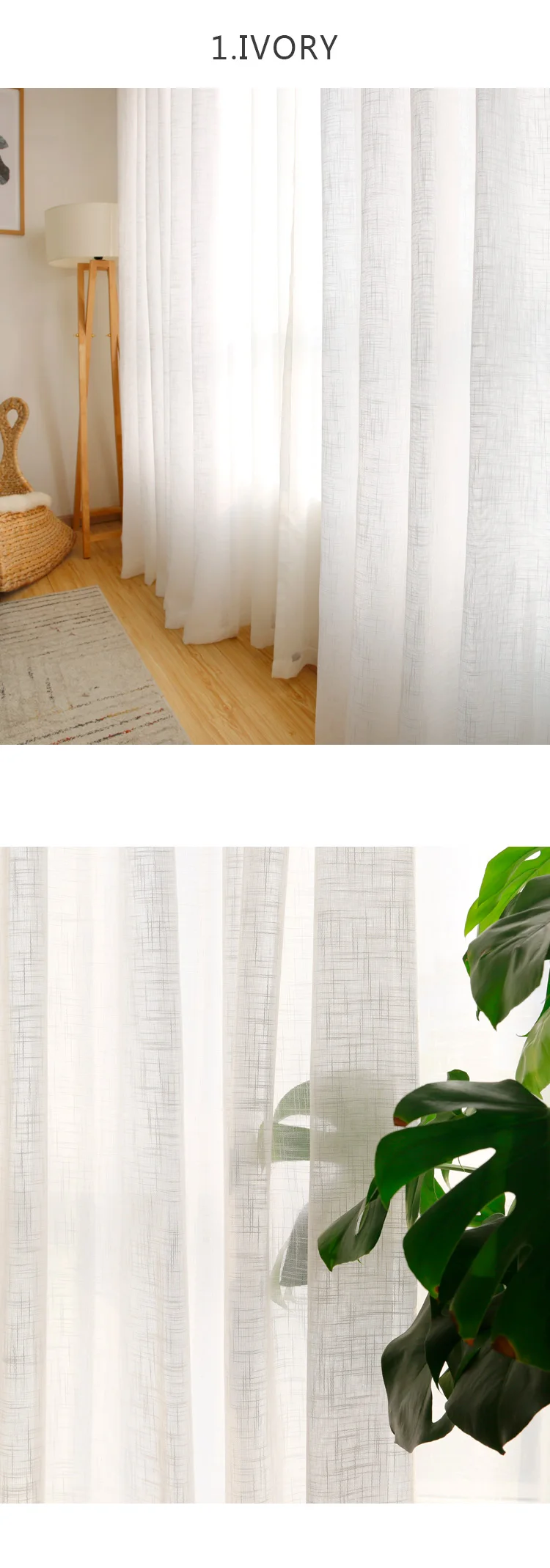 CITYINCITY TulleAmerican Curtains for Living room Soft White Voilesolid Rural Tulle Curtain for bedroom ready made curtain04