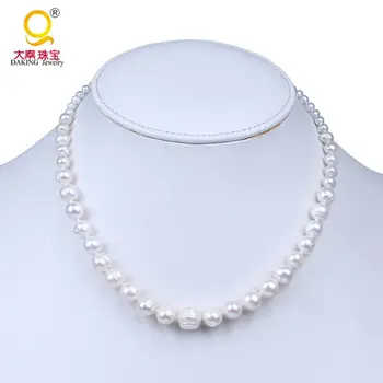Daking 4-10mm pearl gradually necklace real cultured potato shape pearl choker necklace white fashion jewelry
Daking 4-10mm pearl gradually necklace real cultured potato shape pearl choker necklace white fashion jewelry