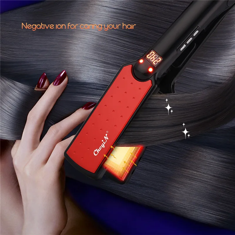 CkeyiN 2 In 1Professional Hair Straightener in 7 Shape Unique Heating Iron Plate Tourmaline Ceramic Styling Tools Led Display
CkeyiN 2 In 1Professional Hair Straightener in 7 Shape Unique Heating Iron Plate Tourmaline Ceramic Styling Tools Led Display