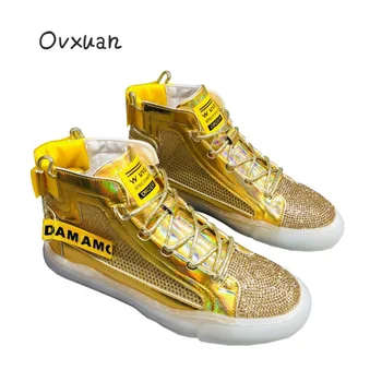 Mens Fashion Celebrity Rhinestone Gauze Prom NightClub Dress Boots Men Shoes Hip Hop Trainers Sneakers zapatos de hombre Spring
Mens Fashion Celebrity Rhinestone Gauze Prom NightClub Dress Boots Men Shoes Hip Hop Trainers Sneakers zapatos de hombre Spring