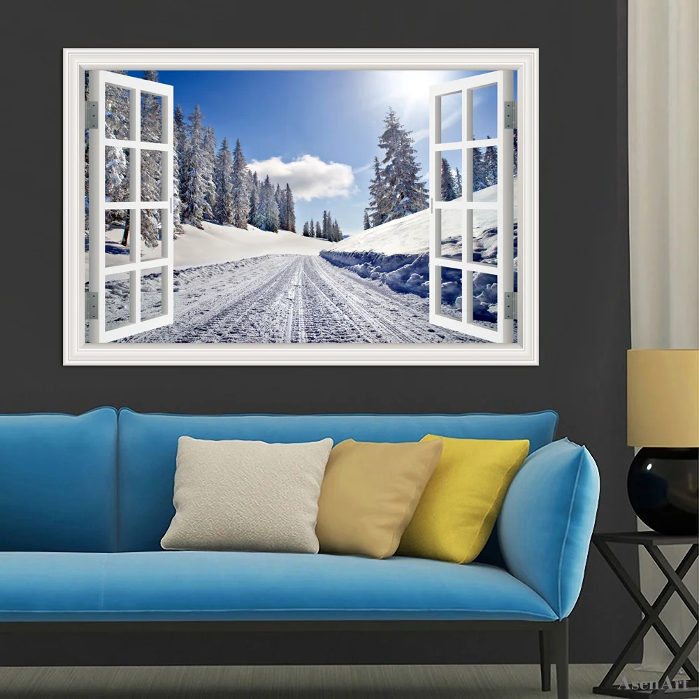 3d Window View Stickers Snow Tree Wall Sticker Removable Winter Forest Wallpaper Pvc Decals For Living Room Home Decor Art
3d Window View Stickers Snow Tree Wall Sticker Removable Winter Forest Wallpaper Pvc Decals For Living Room Home Decor Art