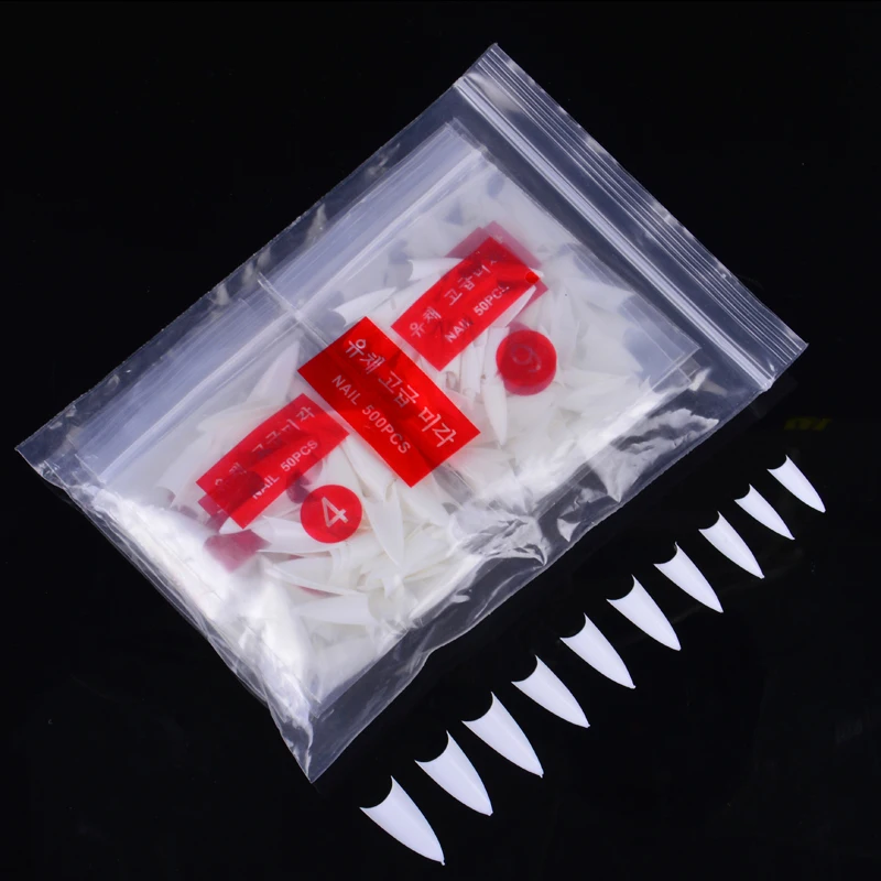 500 Pcs/Pack White Full Sharp Ending Nails Tips French Acrylic Nails Stiletto False Nail Tips 10 Sizes for Nail Salons
500 Pcs/Pack White Full Sharp Ending Nails Tips French Acrylic Nails Stiletto False Nail Tips 10 Sizes for Nail Salons
