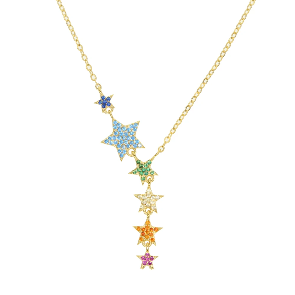 New arrived shiny colorful cz rainbow multi star link chain sexy layer choker y statement necklace jewelry for wedding necklace
New arrived shiny colorful cz rainbow multi star link chain sexy layer choker y statement necklace jewelry for wedding necklace