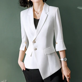 Women Blazers 2019 White Color Half Sleeve Jackets Solid Single Button Coat Slim Office Lady Jacket Female Tops Blazer Feminino
Women Blazers 2019 White Color Half Sleeve Jackets Solid Single Button Coat Slim Office Lady Jacket Female Tops Blazer Feminino