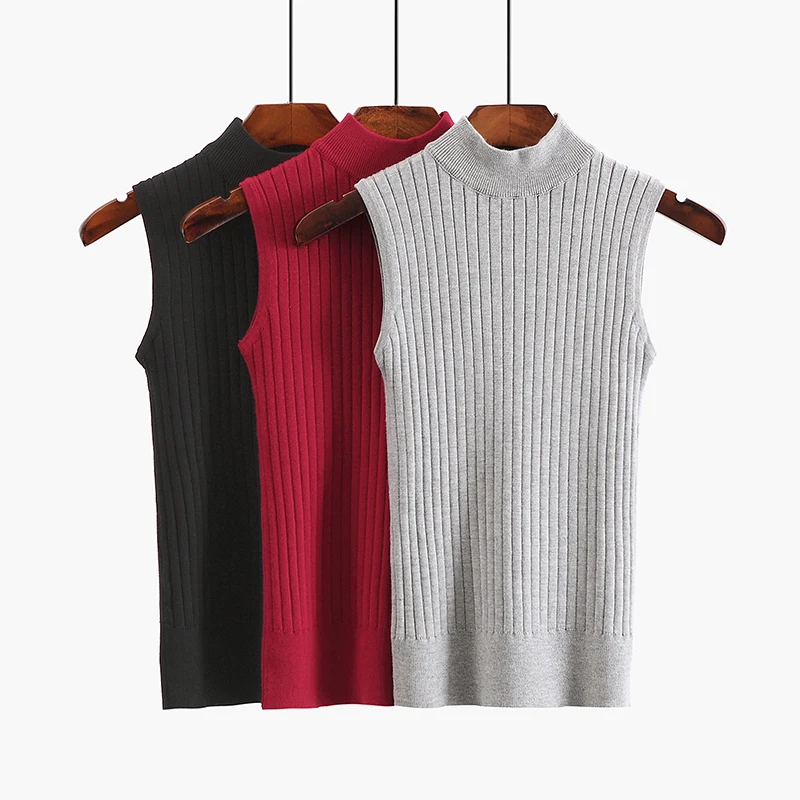 Summer Slim Tank Top Women Mock Neck Ribbed Knitted Top Black Women Fitness Vest Stand Collar Elegant Tank Tops for Women
Summer Slim Tank Top Women Mock Neck Ribbed Knitted Top Black Women Fitness Vest Stand Collar Elegant Tank Tops for Women