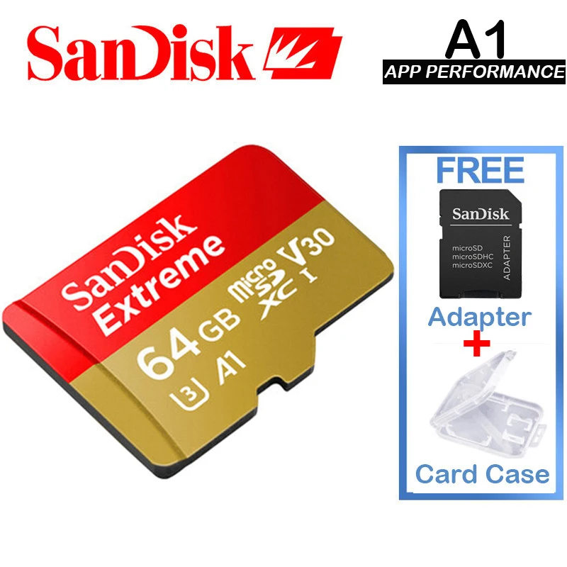 

SanDisk Memory Card Extreme MicroSD UHS-I MicroSDHC/MicroSDXC Card Class10 U3 V30 A1 100MB/s 16GB 32GB 64GB TF Card SDSQXNE New