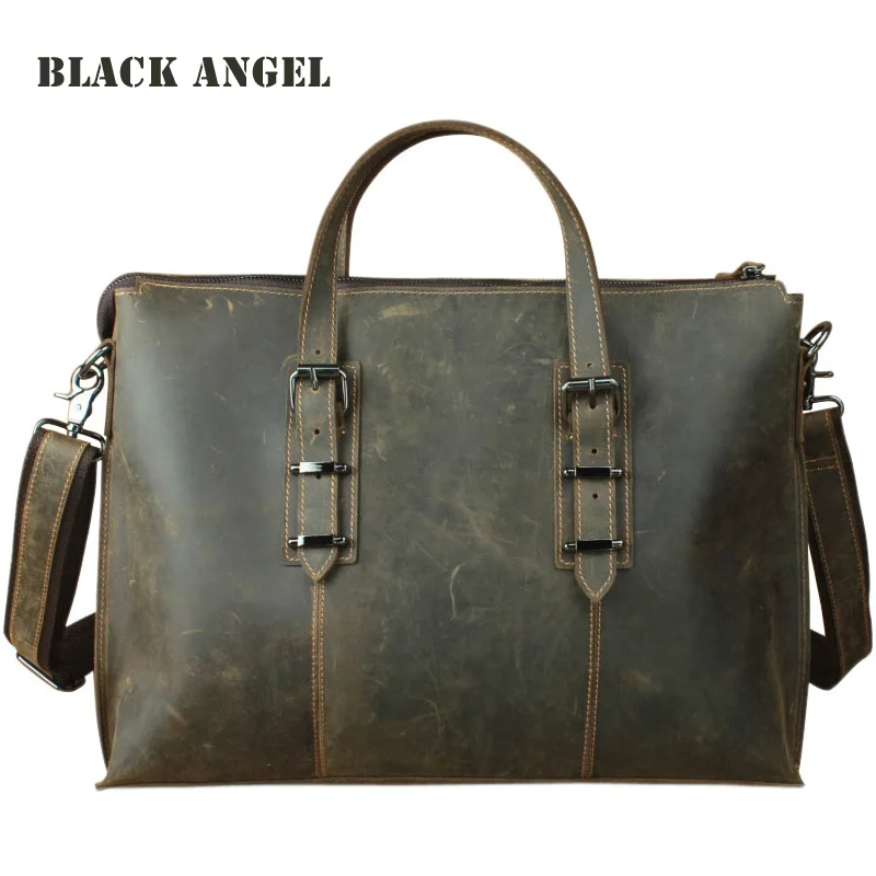 New Genuine Leather Men briefcase Business Bag Crazy Horse Cow Leather messenger bag shoulder 14" laptop bag
New Genuine Leather Men briefcase Business Bag Crazy Horse Cow Leather messenger bag shoulder 14" laptop bag