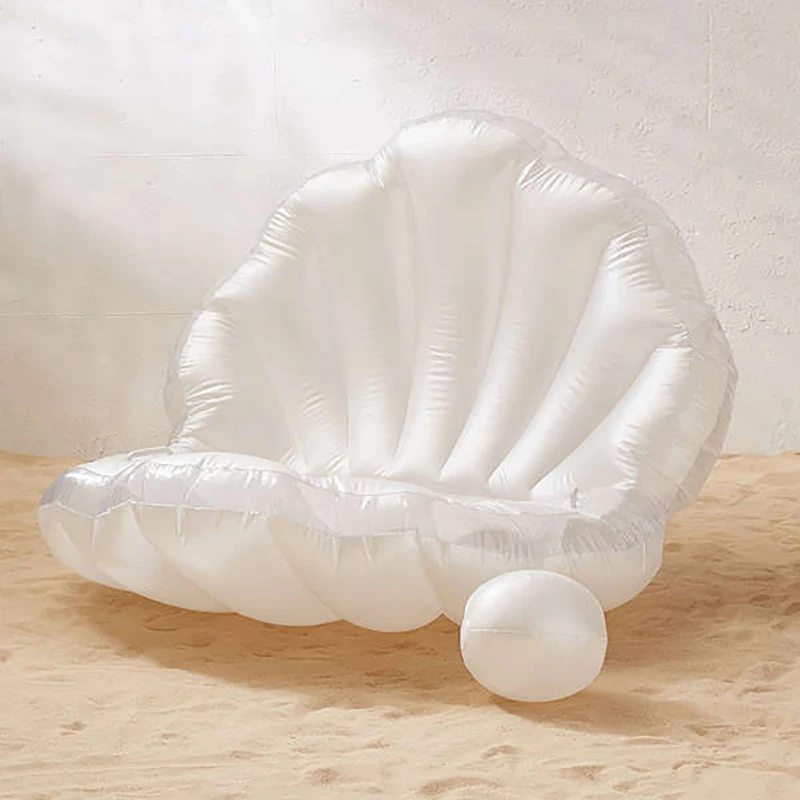 Water Fun 173cm Inflatable Seashell Pool Float Giant Inflatable Clam Shell ...