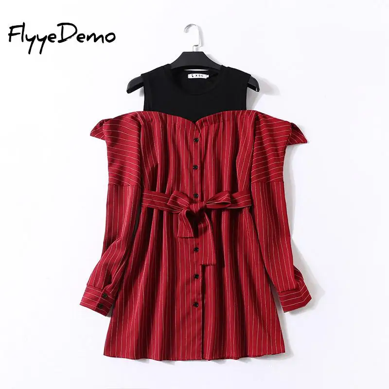 Elegant Fake Two Piece Stripe Women Dress Office Lady Sash Long Sleeve Mini Dress 2019 Autumn Winter Blouse Dress Plus Size 4XL
Elegant Fake Two Piece Stripe Women Dress Office Lady Sash Long Sleeve Mini Dress 2019 Autumn Winter Blouse Dress Plus Size 4XL