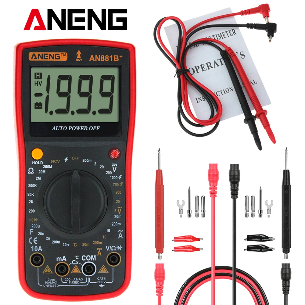 ANENG Digital Multimeter Voltmeter Tester Digital Electrical DC/AC Voltage Current Multimeter Non-contact Voltage Test
ANENG Digital Multimeter Voltmeter Tester Digital Electrical DC/AC Voltage Current Multimeter Non-contact Voltage Test