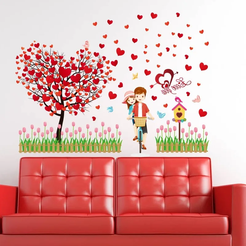 Sweet Romantic Love Tree Couple Wall Stickers Bedroom for Wedding Decoration Party Children's Room Wall Decals Art Mural Poster
Sweet Romantic Love Tree Couple Wall Stickers Bedroom for Wedding Decoration Party Children's Room Wall Decals Art Mural Poster