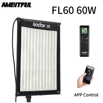 Godox FL60 60W Flexible LED Video Light Rollable Cloth Lamp with Controller + Remote Control + X-shape Support and Phone APP
Godox FL60 60W Flexible LED Video Light Rollable Cloth Lamp with Controller + Remote Control + X-shape Support and Phone APP