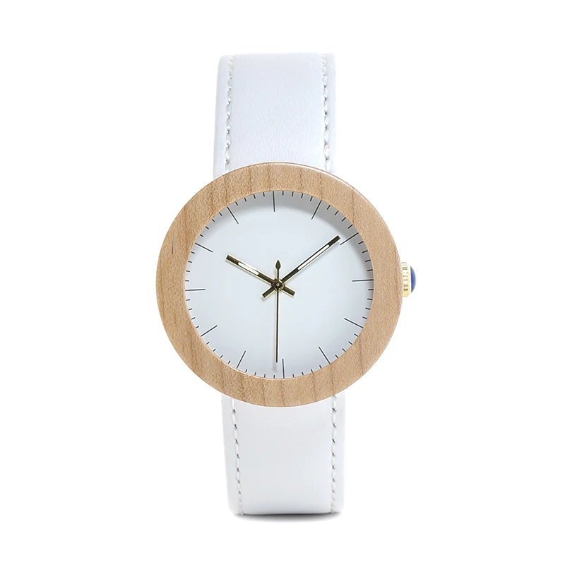 BOBO BIRD Ladies Bamboo & Stainless Steel Wooden Watch with Leather Strap BOBO BIRD Ladies Bamboo & Stainless Steel Wooden Watch with Leather Strap