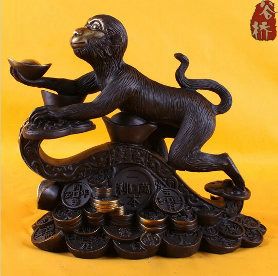 

B0601 421Bronze sculpture, golden monkey decoration crafts copper sculpture bronze sculpture, decoration statue