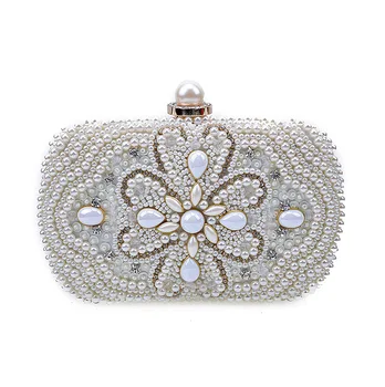 Women Crystal Evening Bag Fashion Pearl Rhinestone Bridal Shoulder Bag Clutch Vintage 3 Color Wedding Party Women Bag with Chain
Women Crystal Evening Bag Fashion Pearl Rhinestone Bridal Shoulder Bag Clutch Vintage 3 Color Wedding Party Women Bag with Chain