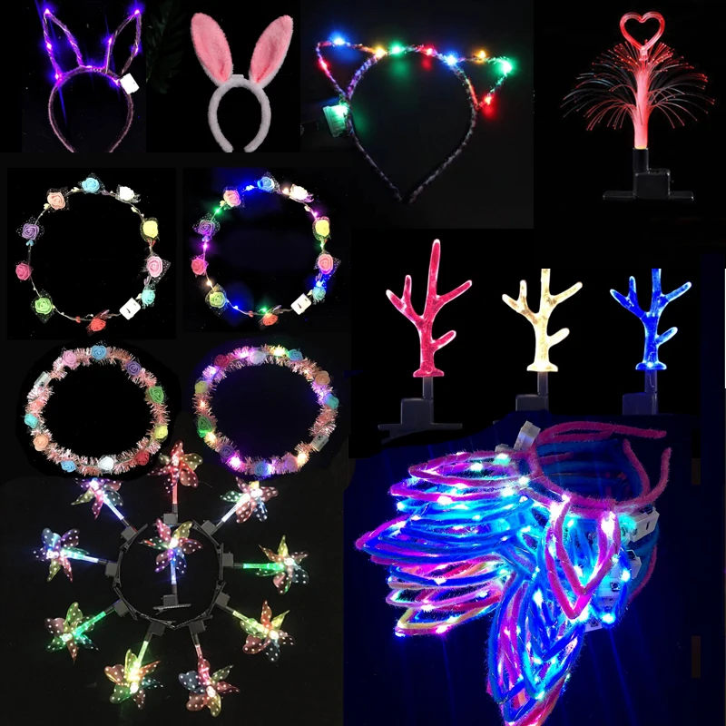 Wedding Christmas Wreath Flowers Crown Colorful LED Hair Clip Garland Headband Decoration Light Bunny Cat Props Hen Party
Wedding Christmas Wreath Flowers Crown Colorful LED Hair Clip Garland Headband Decoration Light Bunny Cat Props Hen Party