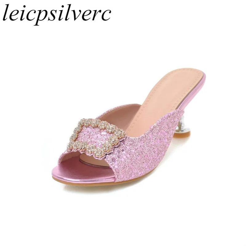 Women Pumps Mules Shoes High Heel Slip on Bling Crystal Peep Toe 2018 Summer Slides Sexy Fashion Casual Party Gold Silver Pink
Women Pumps Mules Shoes High Heel Slip on Bling Crystal Peep Toe 2018 Summer Slides Sexy Fashion Casual Party Gold Silver Pink