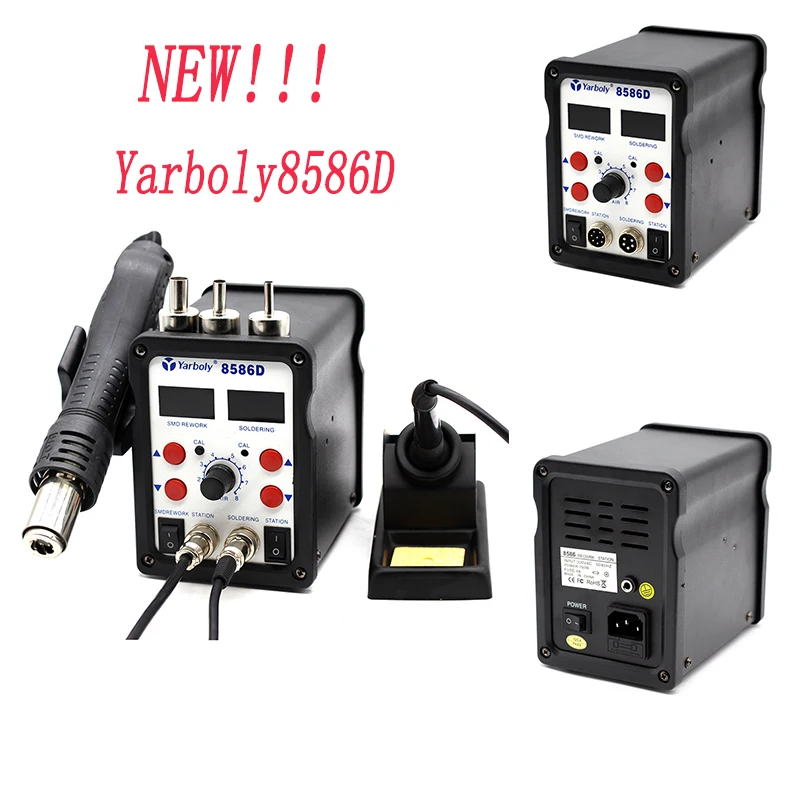 8586D 700W ESD Soldering Station LED Digital Solder Iron Desoldering Station BGA Rework Solder Station Hot Air Gun Welder v 8586
8586D 700W ESD Soldering Station LED Digital Solder Iron Desoldering Station BGA Rework Solder Station Hot Air Gun Welder v 8586