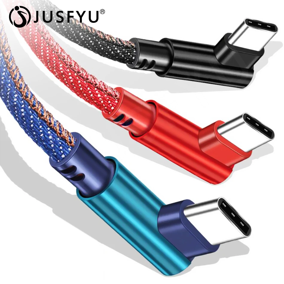 

25cm 1m 2m for iPhone 6 6S 7 Micro USB Type C Cable 90 Degree Elbow Denim Braided Fast Charging Charger Data cable for Xiaomi 4X