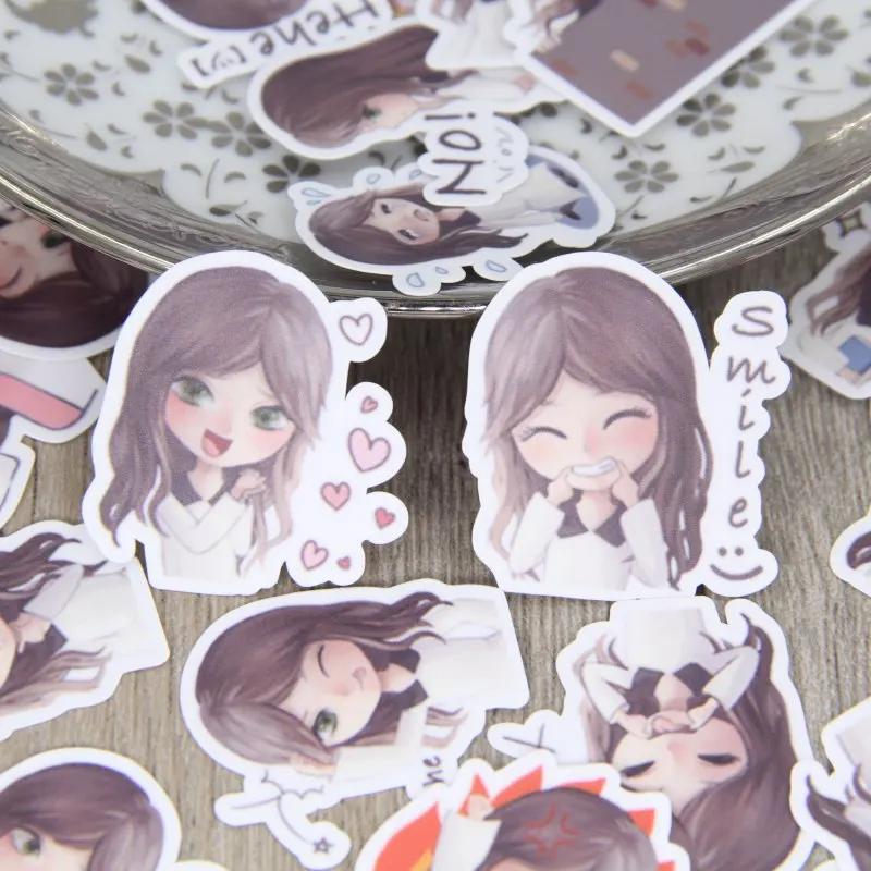 1 cutting stickers 40 cute little schoolgirl character Line expression handmade notebook to notebook album sticker
1 cutting stickers 40 cute little schoolgirl character Line expression handmade notebook to notebook album sticker