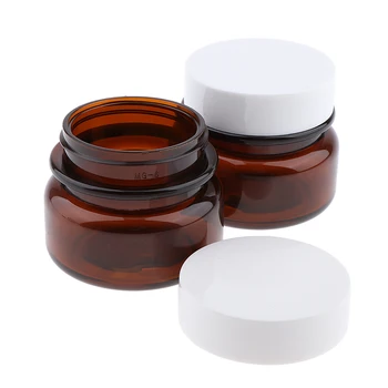 2Pcs Refillable High-End Plastic Jars Amber Body White Cap Empty Face Cream Body Butter Containers for Travel, 50G
2Pcs Refillable High-End Plastic Jars Amber Body White Cap Empty Face Cream Body Butter Containers for Travel, 50G