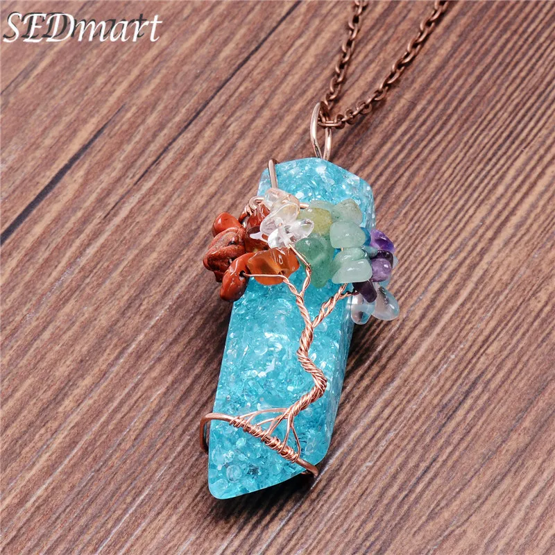 SEDmart 7 Chakra Tree of Life opal Pendant Necklaces for Women Blue Opal Stone Wire Wrapped Yoga Long ChainJewelry
SEDmart 7 Chakra Tree of Life opal Pendant Necklaces for Women Blue Opal Stone Wire Wrapped Yoga Long ChainJewelry