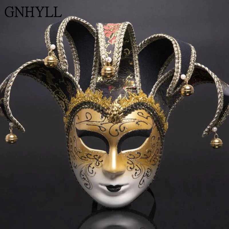 Venetian Mask Full Face Men/'s Women/'s Jester Joker Hallowmas Cosplay Mardi Gras